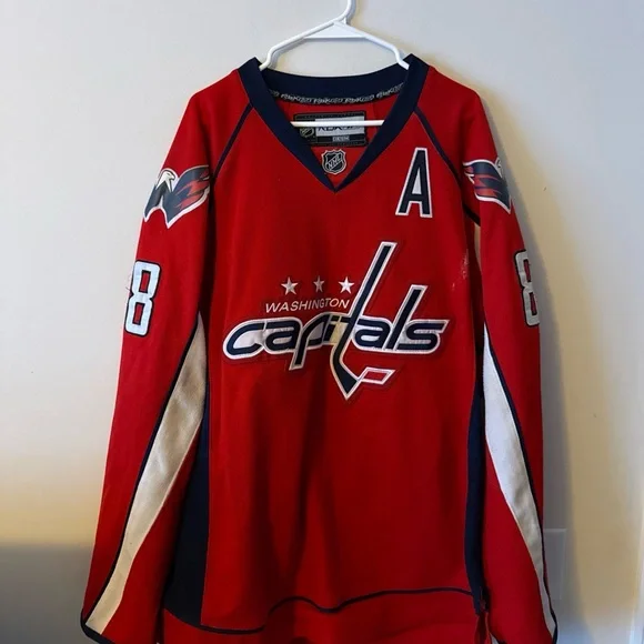 Reebok Red and White Capitals Jersey - Picture 1 of 7
